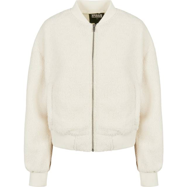 Urban Classics Dam damer överdimensionerad sherpa bomberjacka, Vit, 4XL
