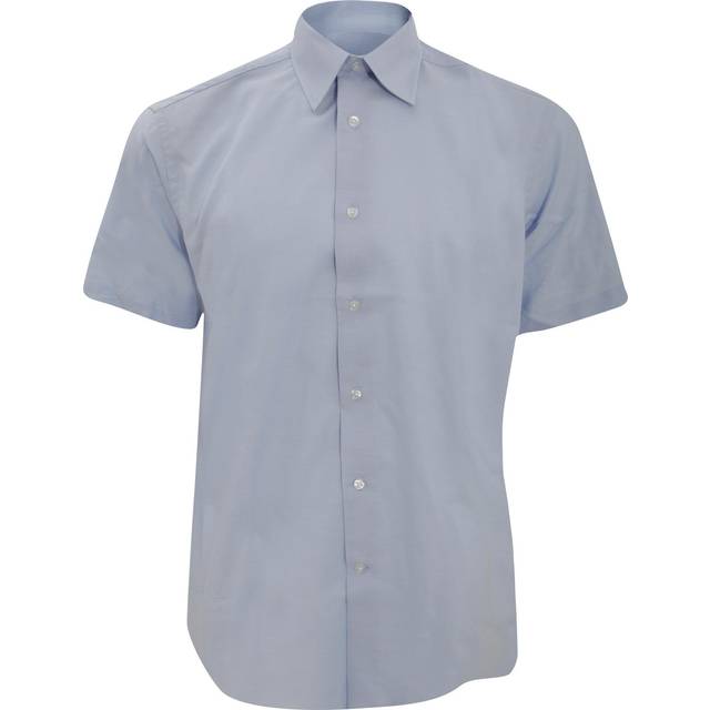(14.5inch, Bright Royal) Russell Collection Mens Short Sleeve Easy Care Tailored Oxford Shirt