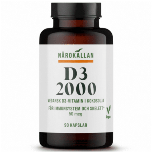 Närokällan D3-2000 Vegan 90 kapslar