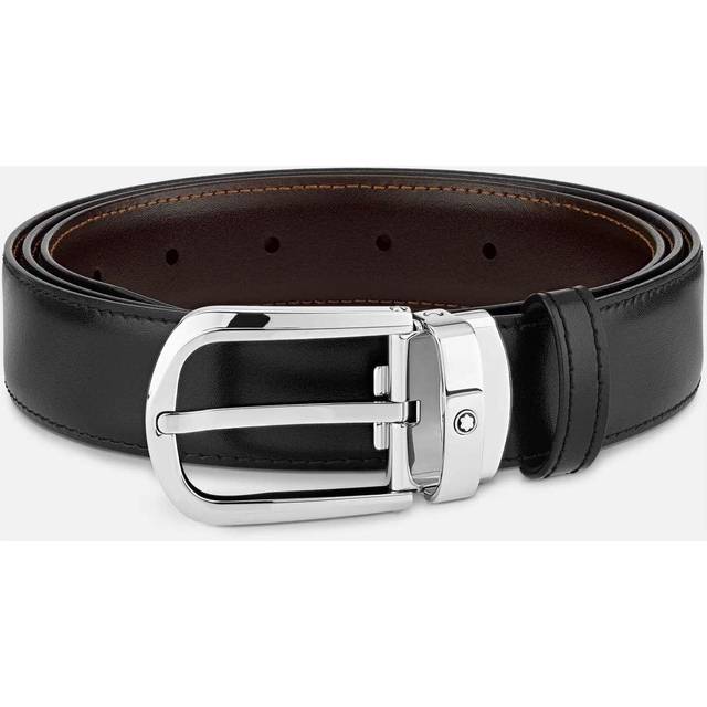 Montblanc - Horseshoe Buckle Black/brown 30 Mm Reversible Leather Belt - Belts - Black / Brown (OneSize)