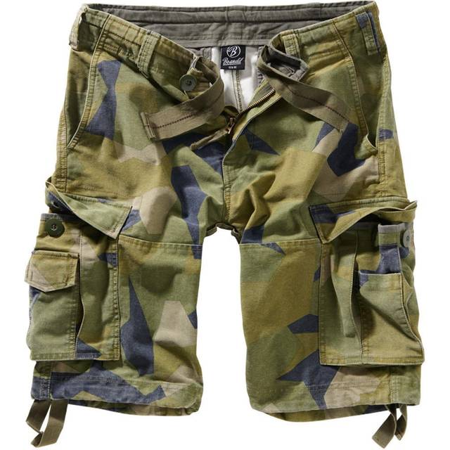 Brandit Basic cargoshorts för män i vintagestil, Svensk kamo, M