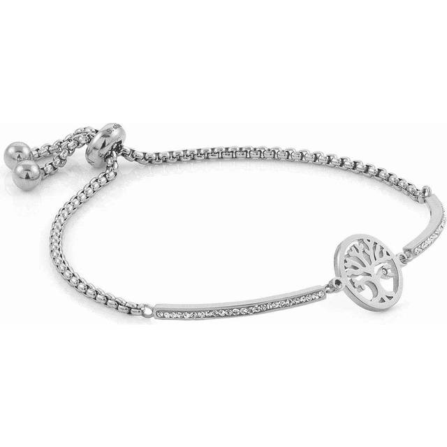 Nomination Milleluci Stainless Steel Tree of Life Toggle Pave Half Bangle 028003/017 - Silver