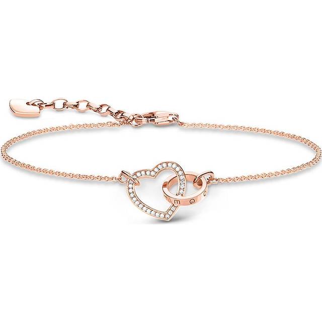 Thomas Sabo Bracelet heart Together Forever white A1730-416-14-L19V - ros&#xE9; gold-coloured/white - 19 cm