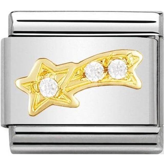 Nomination Classic Gold and CZ White Shooting Star Christmas Charms