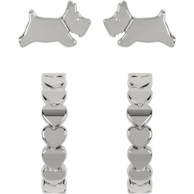 Radley Silver Plated Leaping Dog Earring Set