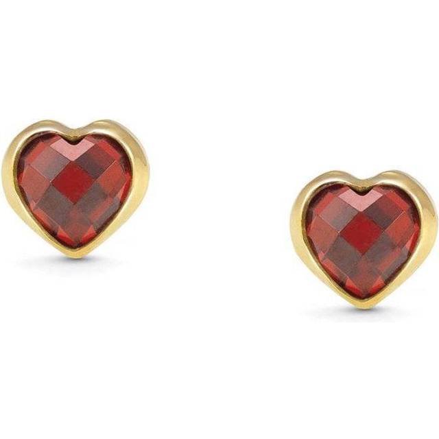 Nomination Gold Plated Red Cubic Zirconia Heart Shaped Stud Earrings 027843/005