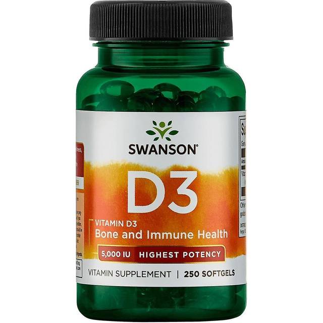 Swanson Vitamin D3 5000iu Softgels 250 Softgels