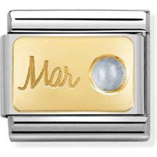 Nomination March Aquamarine Birthstone Charm - Gold