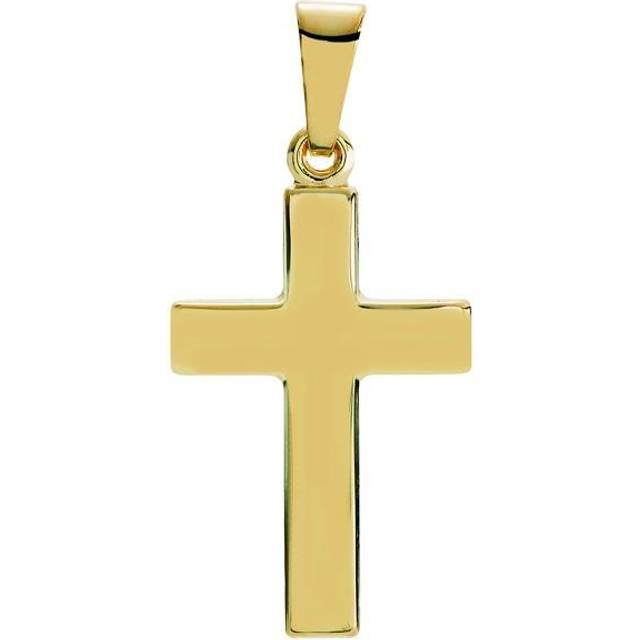 LUND Copenhagen Stavkors Vedhæng i 14kt guld, 18x12mm