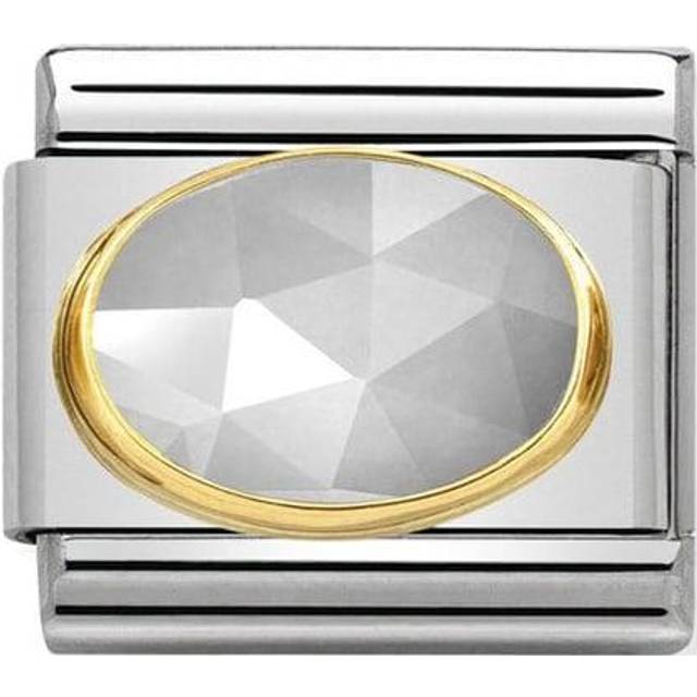 Nomination Classic Faceted Jade Charm - 18k Gold Grey - Silver,Gold,Grey