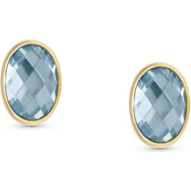 Nomination Gold Plated Sky Blue Cubic Zirconia Oval Stud Earrings 027841/006