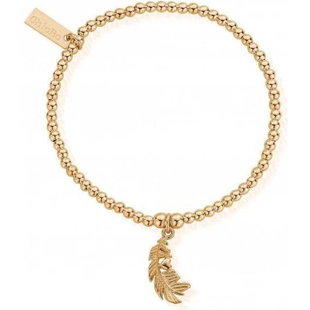 ChloBo Sterling Silver Cute Charm Feather Heart Bracelet GBCC1078