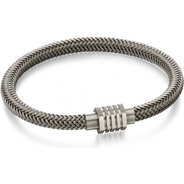 Fred Bennett Stainless Steel Grey Woven Bracelet B5054 - Silver