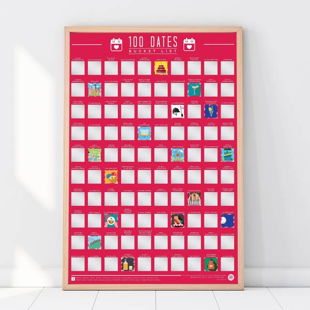 100 Dates Scratch Off Bucket List Poster