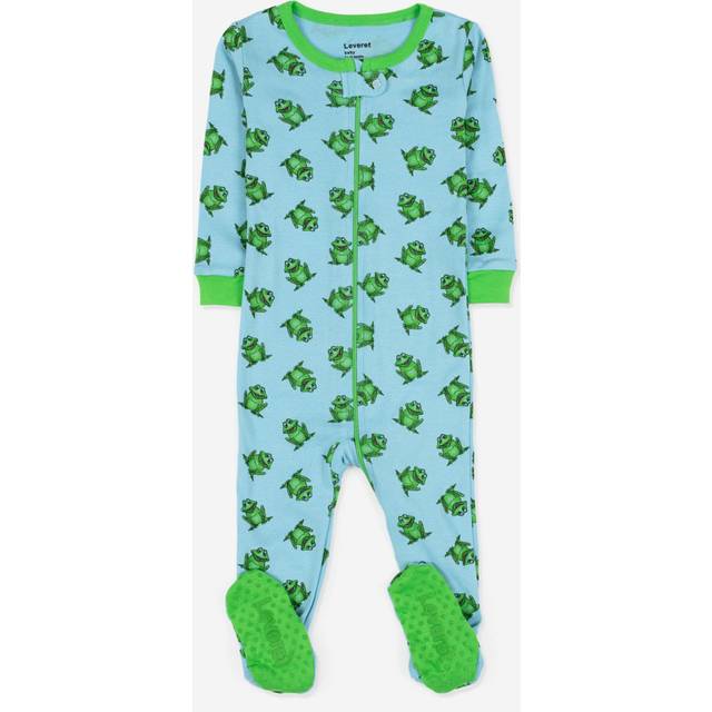 Leveret Kids & Toddler Footed Pajamas Boys Girls 100% Cotton Cow Green Size 6-12 Months
