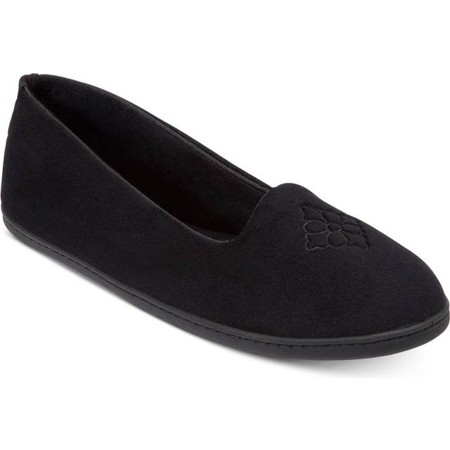 Dearfoams Women's Rebecca Lightweight Cozy Memory Foam Closed Back Slipper with Wide Widths  Pewter Velour  13-14