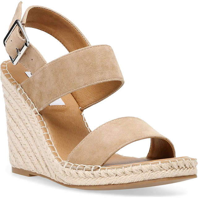 Steve Madden Women's Uri Wedge Sandal  Tan Suede  7.5