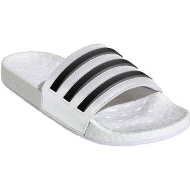 adidas Unisex Adilette Boost Slides Sandal  White/Black/White  9 US Men