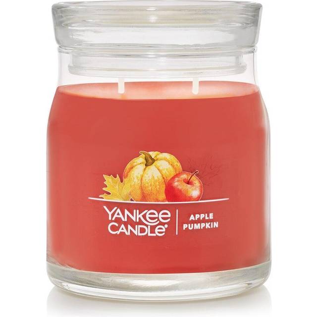 Yankee Candle Apple Pumpkin Scented  Signature 13oz Medium Jar 2-Wick Candle  Over 35 Hours of Burn Time