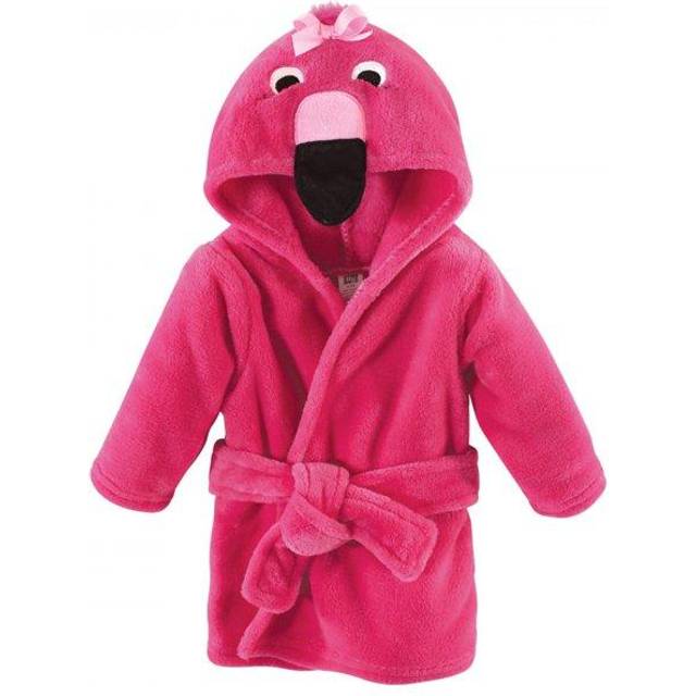 Hudson Baby Unisex Baby Plush Animal Face Bathrobe  Flamingo  0-9 Months