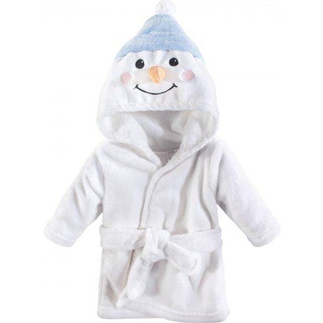 Hudson Baby Unisex Baby Plush Animal Face Bathrobe  Snowman  0-9 Months
