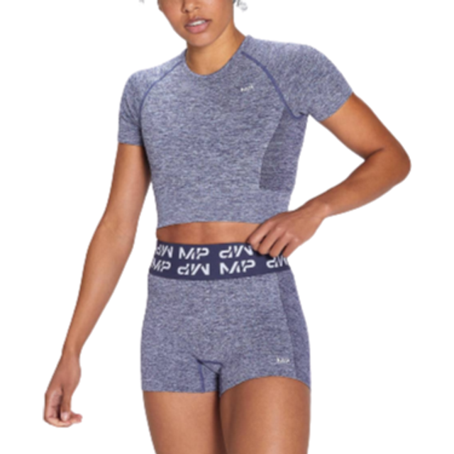 Myprotein curve short sleeve womens blue curve crop top 127746_galaxyblue_s