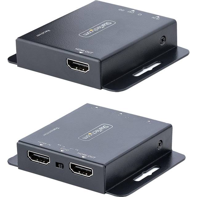 StarTech.com 4K HDMI Extender over CAT6/CAT5 Ethernet Cable, 4K 30Hz or 1080p 60Hz Video Extender, HDMI over Ethernet Cable, HDMI Transmitter and Receiver Kit, IR Remote Control