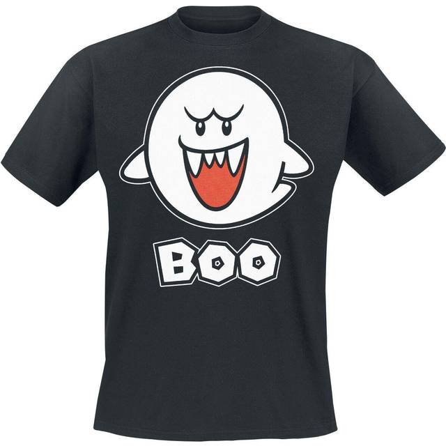 (Large) Men's Super Mario Bros. Boo Character Black T-Shirt