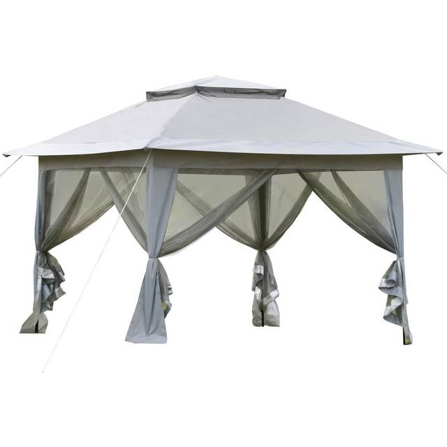 Outsunny 3.6 x 3.6m Pop-up Tent Gazebo Instant Canopy Steel w/ Bag