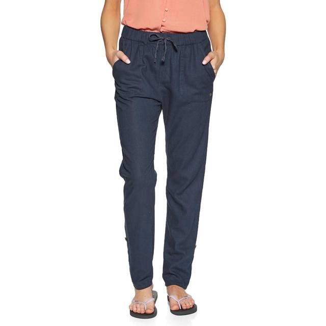 Roxy - Women's On The Seashore Linen Cargo Trousers - Casual trousers size M, blue