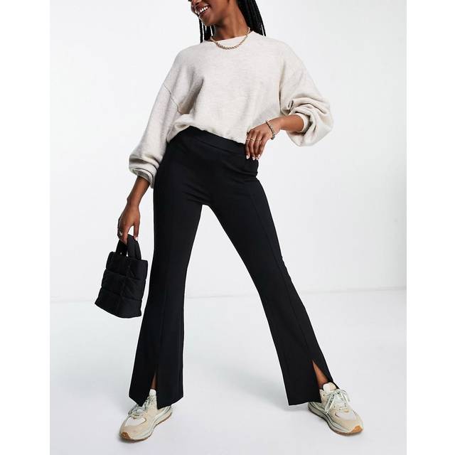 JDY Pretty Flare Slit Jersey-byxa, svart, L / 30L