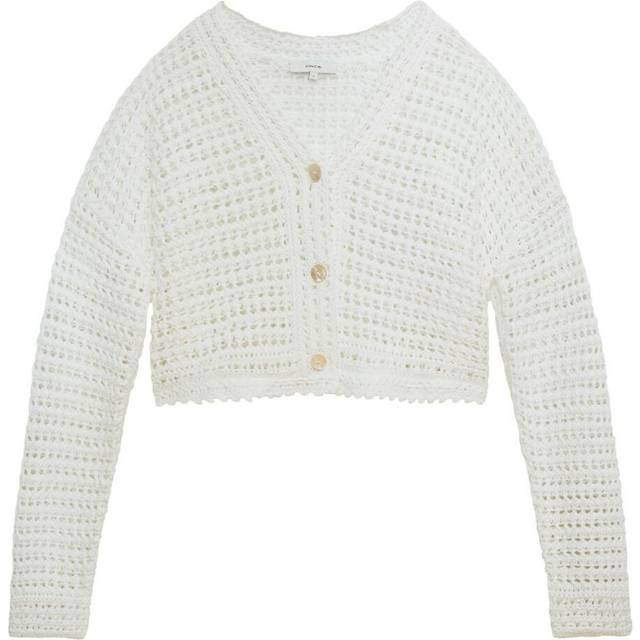 Vince, Cardigans, female, White, S, Cozy Crochet Cardigan