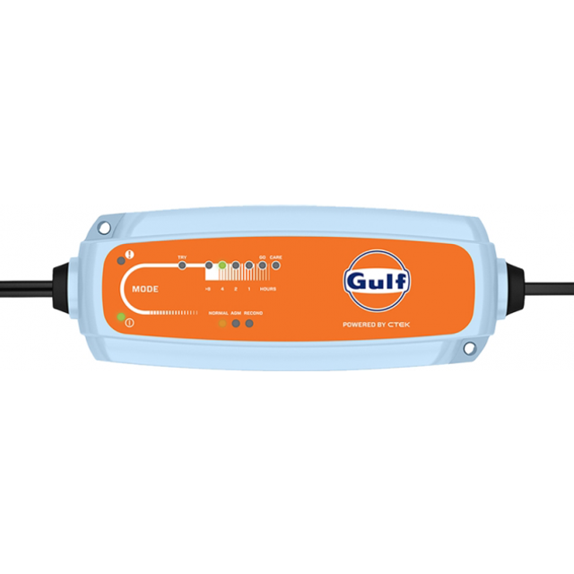 CTEK CT5 TIME TO GO GULF Edition, 12V Batteriladdare, Battery Tender, Underhållsladdare, Nedräkningstimer, Startindikator, Inbyggd Temperaturkompensation, Rekonditioneringsläge Och Särskilt AGM-Läge