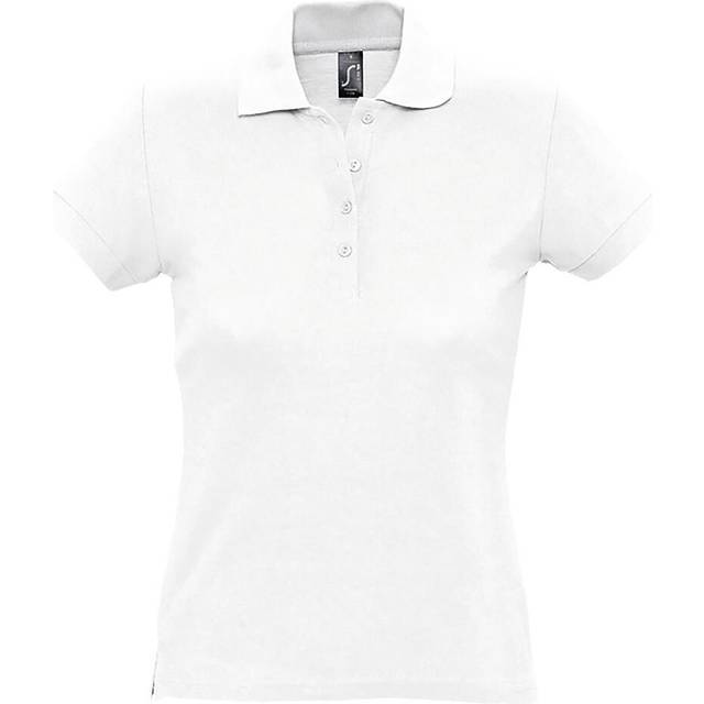 (M, White) SOLS Womens/Ladies Passion Pique Short Sleeve Polo Shirt
