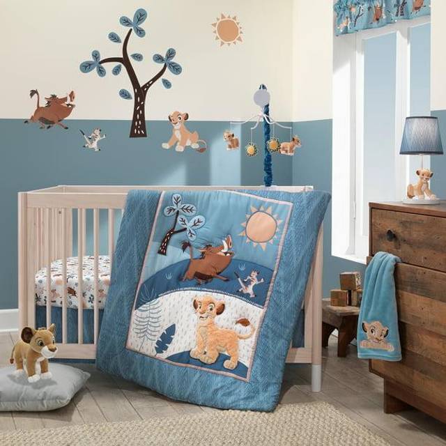 Lambs & Ivy Lion King Adventure 3Piece Baby Crib Bedding Set Blue