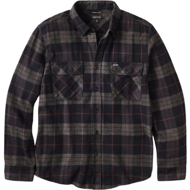 Brixton - Bowery Black/Charcoal - Shirt - black - L - 60% Cotton, 23% Polyester, 17% Polyacrylic,Cotton
