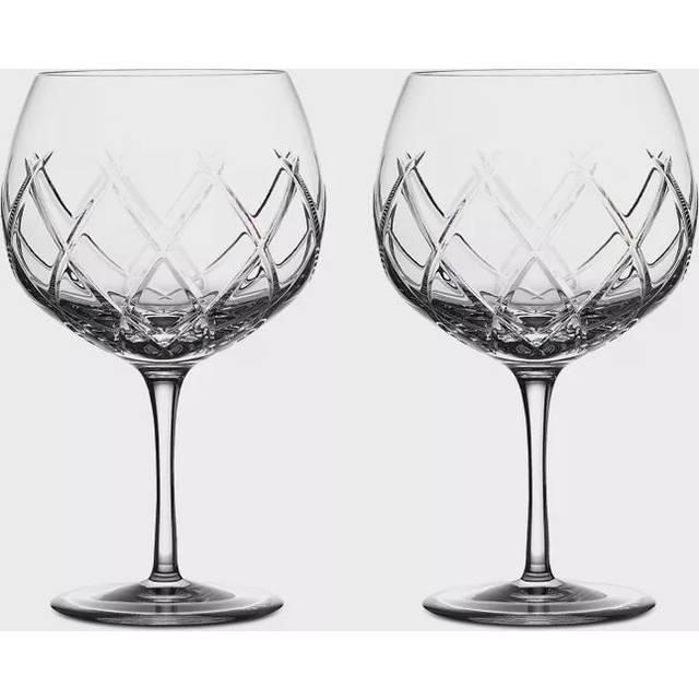 Waterford Crystal Cut Glass Olann Balloon Gin Glasses, Set of 2, 550ml