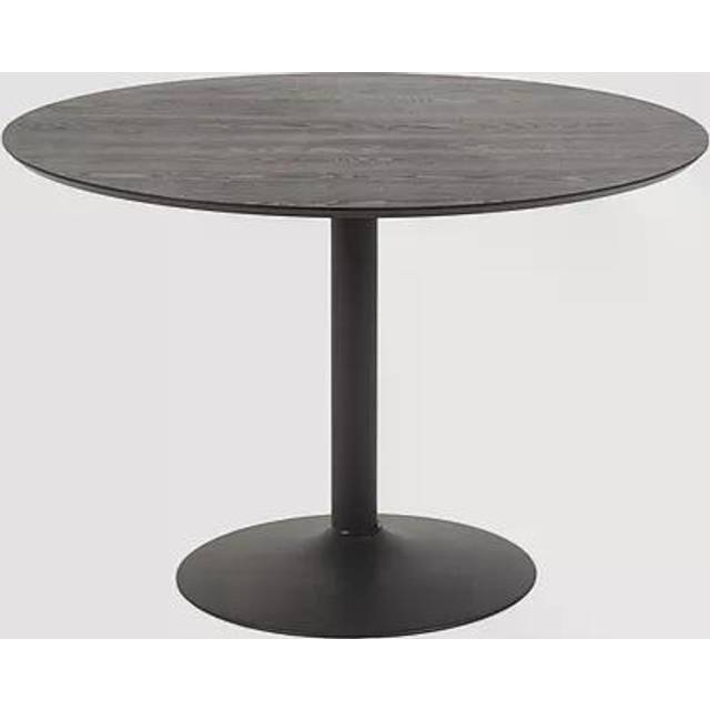Florence Ibiza Round 4 Seater Dining Table Black Ash and Matt Black - Furniture To Go