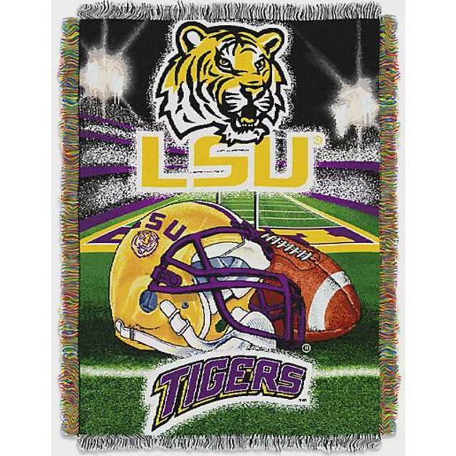 Northwest NCAA LSU Tigers UnisexAdult Woven Tapestry Throw Blanket  48 x 60  Home Field Advantage