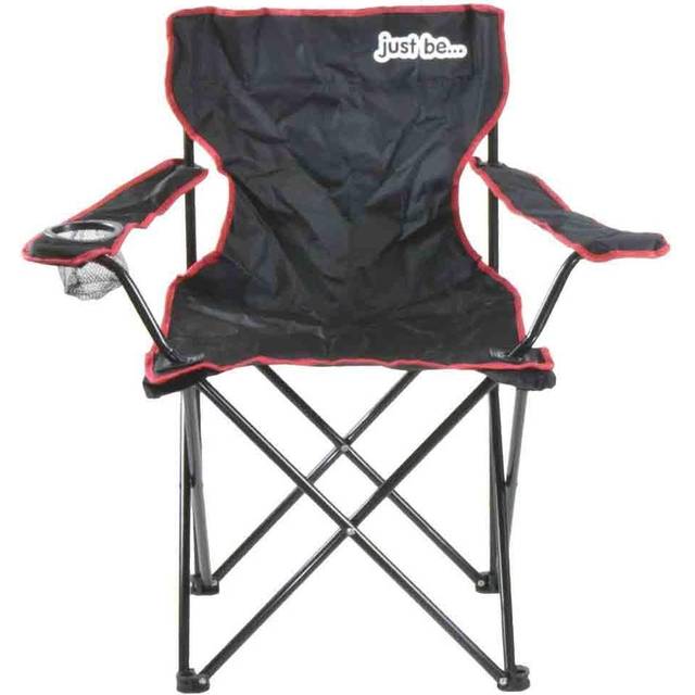 Folding Camping Chair for Adults and Kids Black with Red trim Lightweight Foldable Chair Suitable for Outdoors From just be