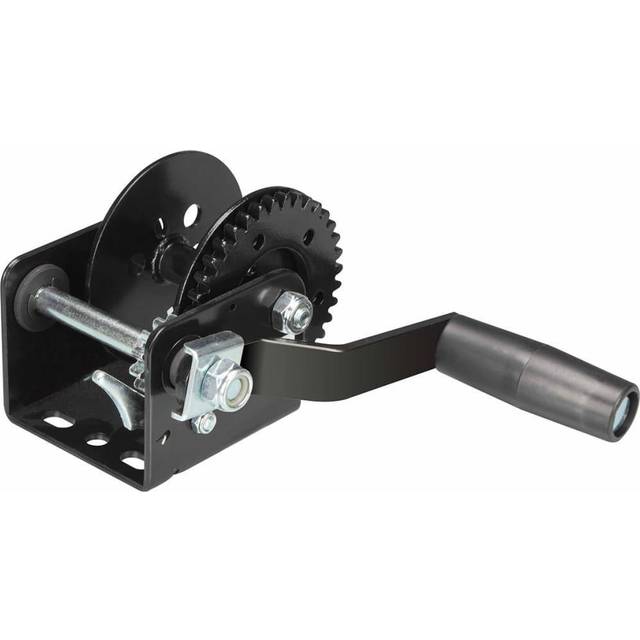 Toolland handvinsch, minivinsch manuell, båtvinsch med vev, vajer handlina för släpvagn båt, max. belastning 250 kg, handdriven, utväxling 3,1:1, svart, rostfritt stål