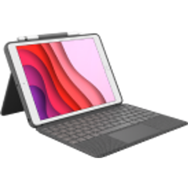 Logitech Combo Touch – tangentbordsfodral för iPad in Grafitgrå, Suisse/Schweizer (Qwertz), för iPad (7:e, 8:e och 9:e generationen)