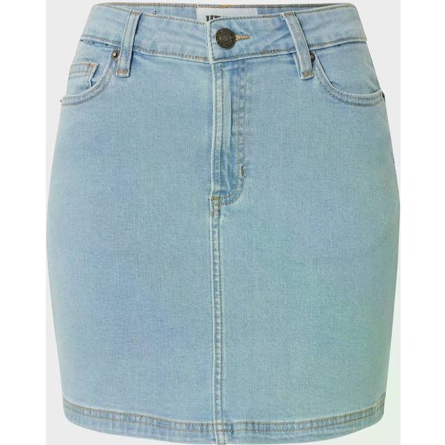 Urban Classics - Ladies Organic Stretch Denim Mini Clearblue Bleached - Skirt - blue - W29 - 98% Cotton, 2% Elastane,Denim