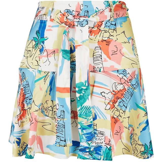 Urban Classics Dam AOP satin minikjol, Flerfärgade, XS