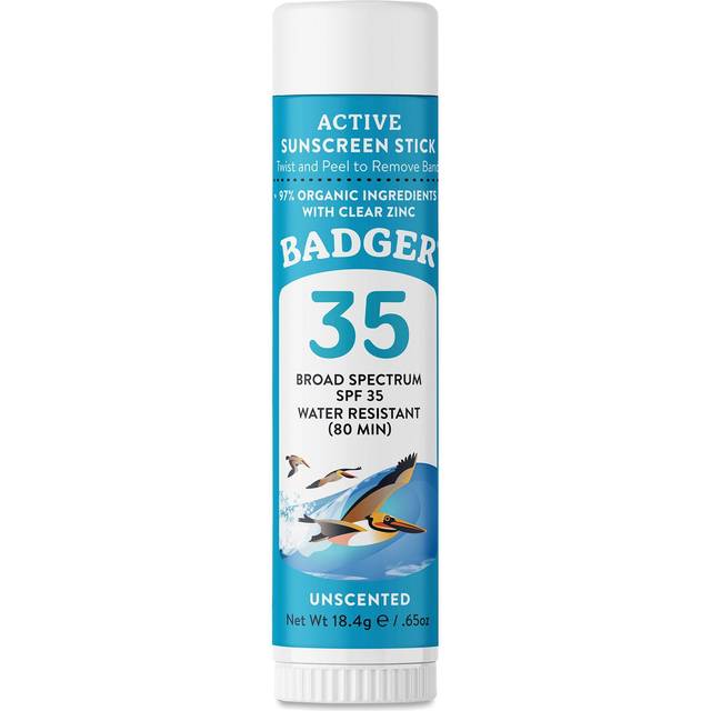 Badger, natural mineral sun protection face stick, SPF 35, fragrance-free, 0.65 oz (18.4 g)