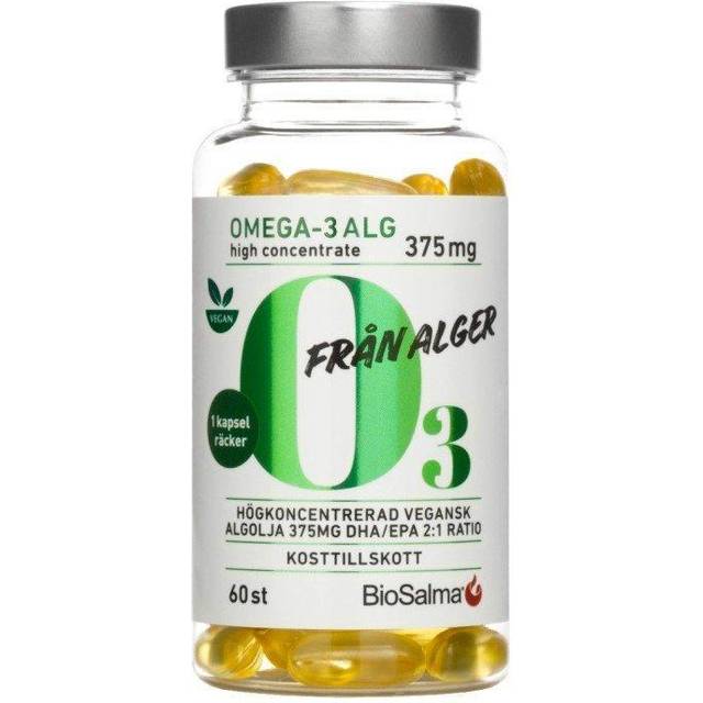 BioSalma Omega-3 av Alg 375mg DHA/EPA, 60 st