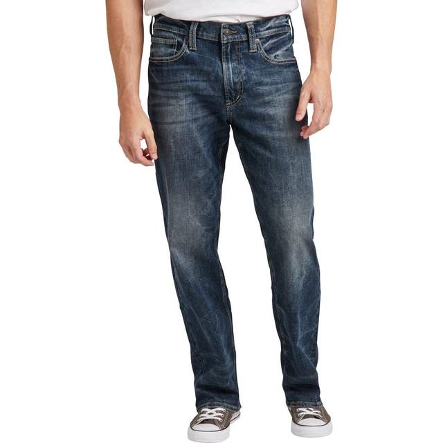 Silver Jeans co Mens gordie Loose Fit Straight Leg Jeans  Light Indigo  33W x 30L