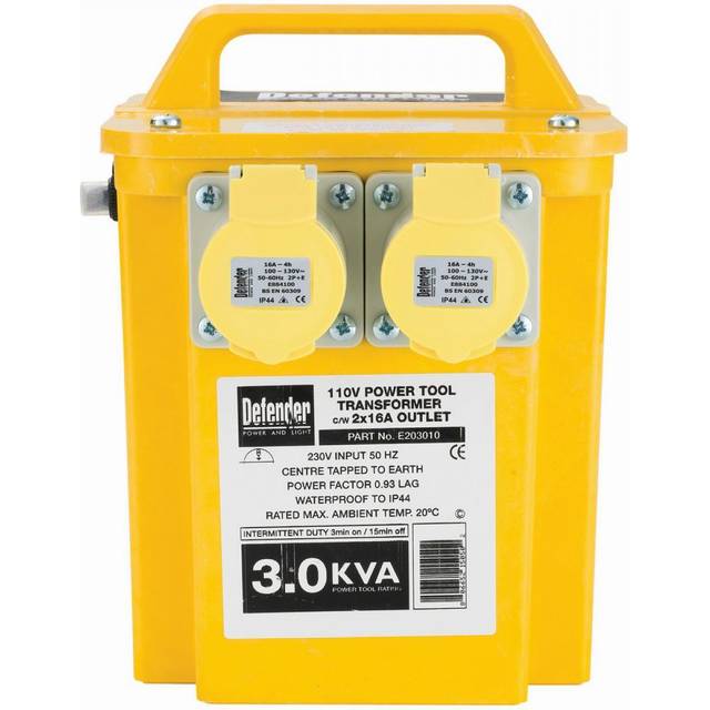 Defender 3.0Kva Power Tool Transformer with 2x 16amp Outlets