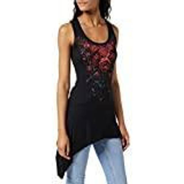 Spiral Blood Rose Top black - L