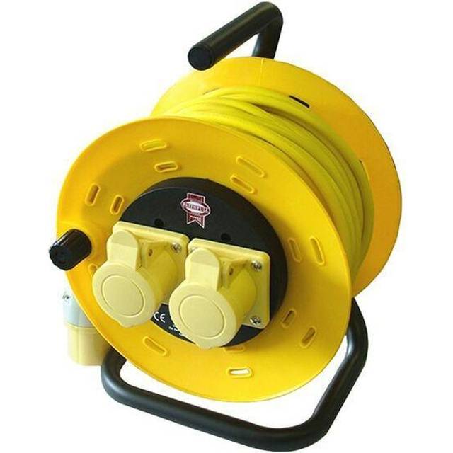 Faithfull - Power Plus CR5016-TB Open Drum Cable Reel 110V 16A 2-Socket 50m (1.5mm Cable) FPPCR50ML